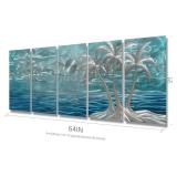 Retails for $249! BATRENDY ARTS Modern Beach Metal Wall Art Decor 3D Silver Coconut Palm on the Shores of Hawaii Blue Coast Hanging Sculptures Outdoor or Indoor Tree Decorations Retails for $249! BATRENDY ARTS Modern Beach Metal Wall Art Decor 3D Silver Coconut Palm on the Shores of Hawaii Blue Coast Hanging Sculptures Outdoor or Indoor Tree Decorations
