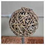 Decorative Woven Ball on Rustic Stand Decorative Woven Ball on Rustic Stand