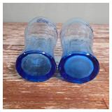 Coca-Cola Vintage Cobalt Blue Base Contour Glasses Set of 2 Coca-Cola Vintage Cobalt Blue Base Contour Glasses Set of 2
