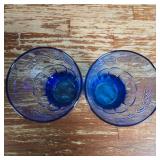 Coca-Cola Vintage Cobalt Blue Base Contour Glasses Set of 2 Coca-Cola Vintage Cobalt Blue Base Contour Glasses Set of 2