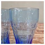 Coca-Cola Vintage Cobalt Blue Base Contour Glasses Set of 2 Coca-Cola Vintage Cobalt Blue Base Contour Glasses Set of 2