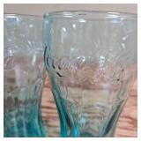 Coca-Cola Vintage Blue Tint Glass Tumblers Set of 2 Coca-Cola Vintage Blue Tint Glass Tumblers Set of 2