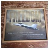 Military Fighter Jet Freedom Quote Framed Print Military Fighter Jet Freedom Quote Framed Print