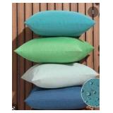 WEMEON Blue Outdoor Waterproof Pillow Covers, 18x18in, Set of 4, Solid Color