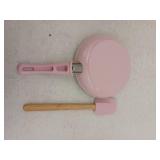 Green Life Ceramic Nonstick 8in Frying Pan Skillet and Silicone Spatula Set, Pink