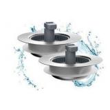 Hibbent Upgraded 2 Pack 3 in 1 Kitchen Sink Drain Strainer and Stopper Combo