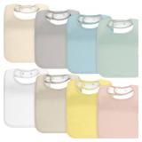 KeaBabies 8-Pack Organic Baby Bibs for Boys, Girls