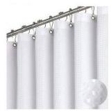 White Waffle Weave Shower Curtain
