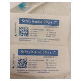 BH Supplies Safety Needles 23G x 1 inch, Box of 100