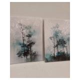 Modern Forest Watercolor Canvas Wall Art, 3- 12x16