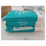 Amazon Basics Flushable Adult Toilet Wipes, Fragrance Free, 42 Count (Pack of 3), 126 Wipes total