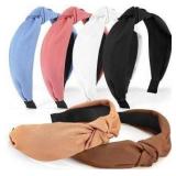 Top Knotted Wide Headbands Set - 6 Pieces