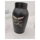 Black Memorial Urn with Angel Wings Design