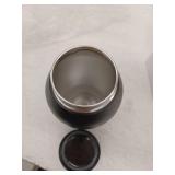 Black Memorial Urn with Angel Wings Design