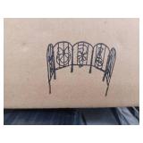 Decorative Black Metal Garden Solar Light Up Fence