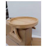 Round Wooden Sofa Arm Clip Table