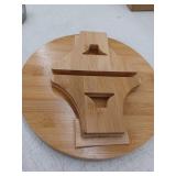 Round Wooden Sofa Arm Clip Table