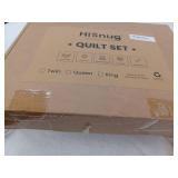 Hisnug Lightweight Quilt Set, Queen Black