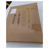 Hisnug Lightweight Quilt Set, Queen Black