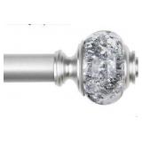Usfook 1 Inch Curtain Rod, 72 to 144 Inches, Silver
