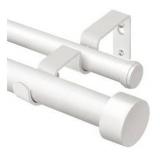 KAMANINA Double Curtain Rod Set 72-144 inches, White