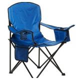 Amazon Basics XL Folding Padded Outdoor Camping Chair with Carrying Bag - 38 x 24 x 36 Inches, Blue