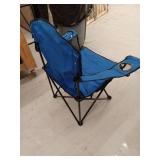 Amazon Basics XL Folding Padded Outdoor Camping Chair with Carrying Bag - 38 x 24 x 36 Inches, Blue