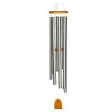 Woodstock Wind Chimes Signature Collection  Gregorian Chimes Baritone 56 inch Silver Wind Chime GBS