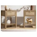 Rattan Front Nightstand Set of 2