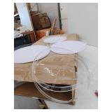 White Cylinder Display Pedestal Set of 3