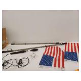 LED Whip Lights with American Flag - 4FT RGB Light Set