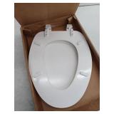 Beamis Elongated Wood Toilet Seat, White