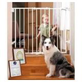 Babelio Baby Gate for Stairs, Kitchen & Doorways, 26-43 Wide, 28in Tall, White