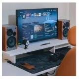 Rocdeer Bamboo Dual Monitor Stand Riser, White