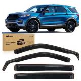 Nilight in Channel Window Deflectors for Ford Explorer 2020 2021 2022 2023 2024 Vent Window Visors  Rain Guards-4PCS