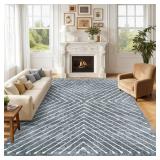 ROYHOME Area Rug 9x12 Living Room Rug, Dark Gray