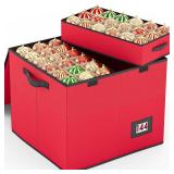 Venkuber 144 Count - 3' inch Christmas Ornament Storage Box, Holiday Ornament Organizer Storage Box Containers, 8 Separate Trays