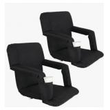 Set of 2 Black Stadium Seats