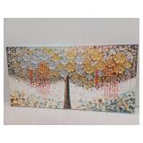 ART8YUQI Art - Contemporary Abstract Art Oil Painting On Canvas Texture 3D Silver, 30x60