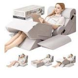 Fifthquarter 9 pcs Orthopedic Bed Wedge Pillow Set, Gray