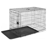Amazon Basics Foldable Metal Wire Dog Crate with Tray, Single Door, 36 Inch