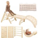 Yopnoyik Pikler Triangle Set with Cushion, 7 in 1 Toddler Climbing Toys Indoor