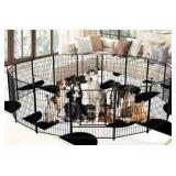IGOOUO 12-Panel Dog Playpen with Stakes