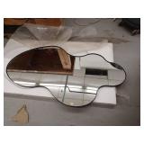 Modern Asymmetrical Wall Mirror with Black Frame