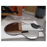 Modern Asymmetrical Wall Mirror with Black Frame