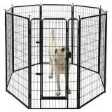 8-Panel Metal Dog Exercise Playpen with Door
