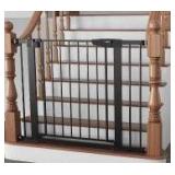 Black Metal Safety Gate for Stairs 29.7-40.6 in