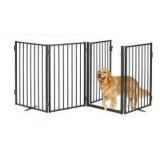 Extra Wide Metal Dog Gate with Door 80 W x 32 H