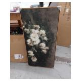 Large Framed White Floral Canvas Wall Art, 40 x 20 in