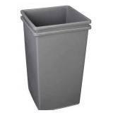 Grey Plastic Waste Bins - 25 Gallon Set of 2